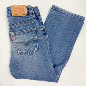 levi's | classic 505 jeans distressed knee unisex 6 slim fit